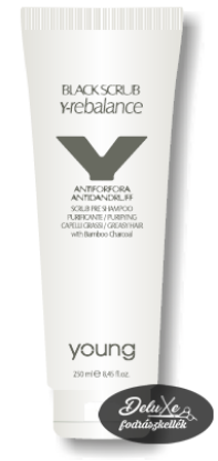 Kép Young  - Rebalance Black Scrub - Zsírosodás-Korpásodás elleni fejbőrradír 250 ml