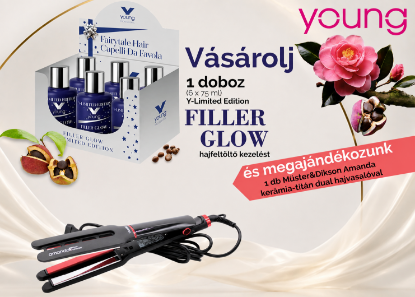 Kép AKCIÓ - 6 db Young - Filler Glow hajfeltöltő kezeléshez (6x75 ml) AJÁNDÉK Müster&Dikson AMANDA kerámia-titán dual hajsimító